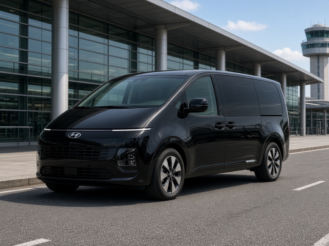 Hyundai Staria devant l’aéroport d’Orly