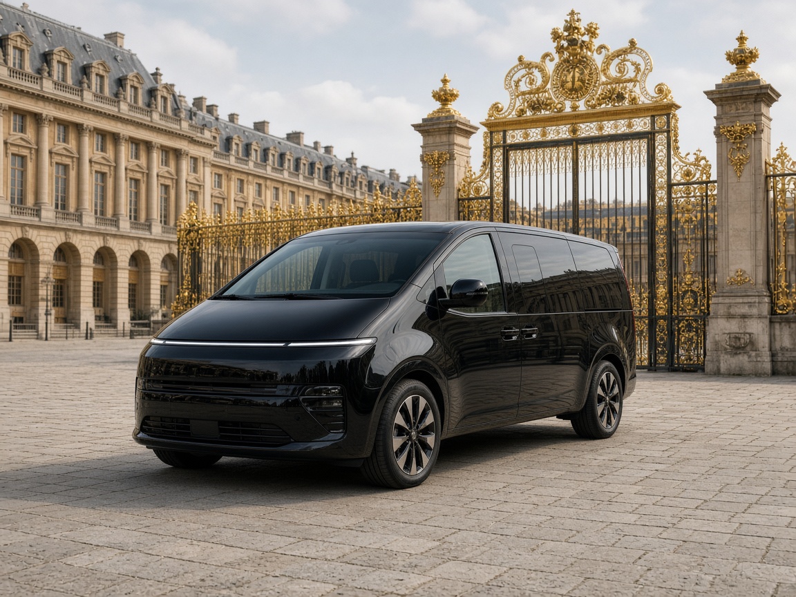 Hyundai Staria devant le château de Versailles